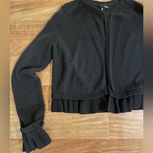 Aqua Black Ruffled cardigan